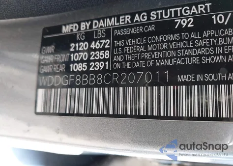 2012 Mercedes-Benz C 300 Luxury 4Matic/Sport 4Matic из США, поврежденный, VIN WDDGF8BB8CR207011